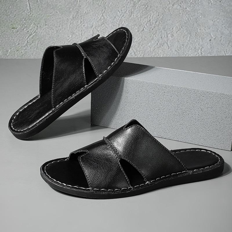 Men's Korean Style Summer Sandals: Non-slip, Trendy, Single Strap Beach Slippers
