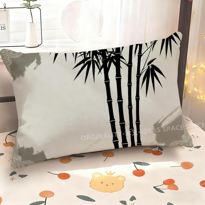 Bamboo Pattern Decorative Pillowcase Suitable For Sofa Bedroom Car Pillow Cover Cushion Rectangular Back Cushion