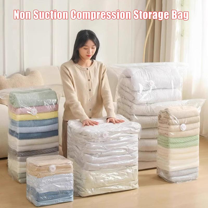 Vacuum Bags Large No Need Pump Plastic Storage Bags For Storing Clothes Blankets Compression Empty Bag Travel Accessories