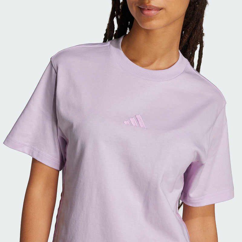 adidas Drop Shoulder Sleeve T Shirt Women's Light Purple JE1238