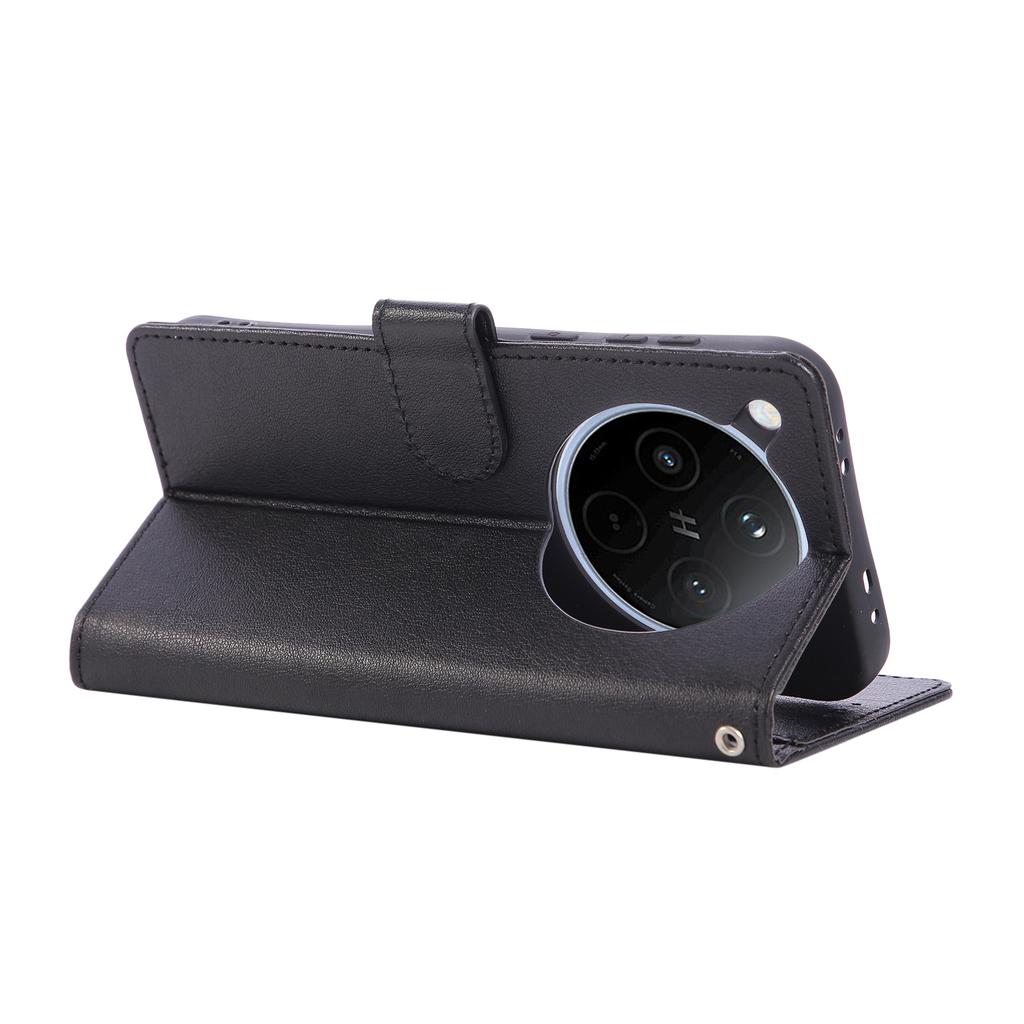 For Oppo Find X8 Pro 5G Case Wallet Stand View PU Leather Phone Cover with Wrist Strap