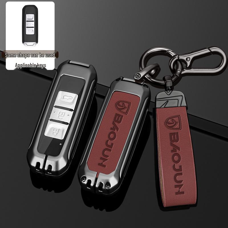 Baojun 560/530/510/E100/730/310w/E200 Car Key Case with Buckle - Metal Shell for Men and Women