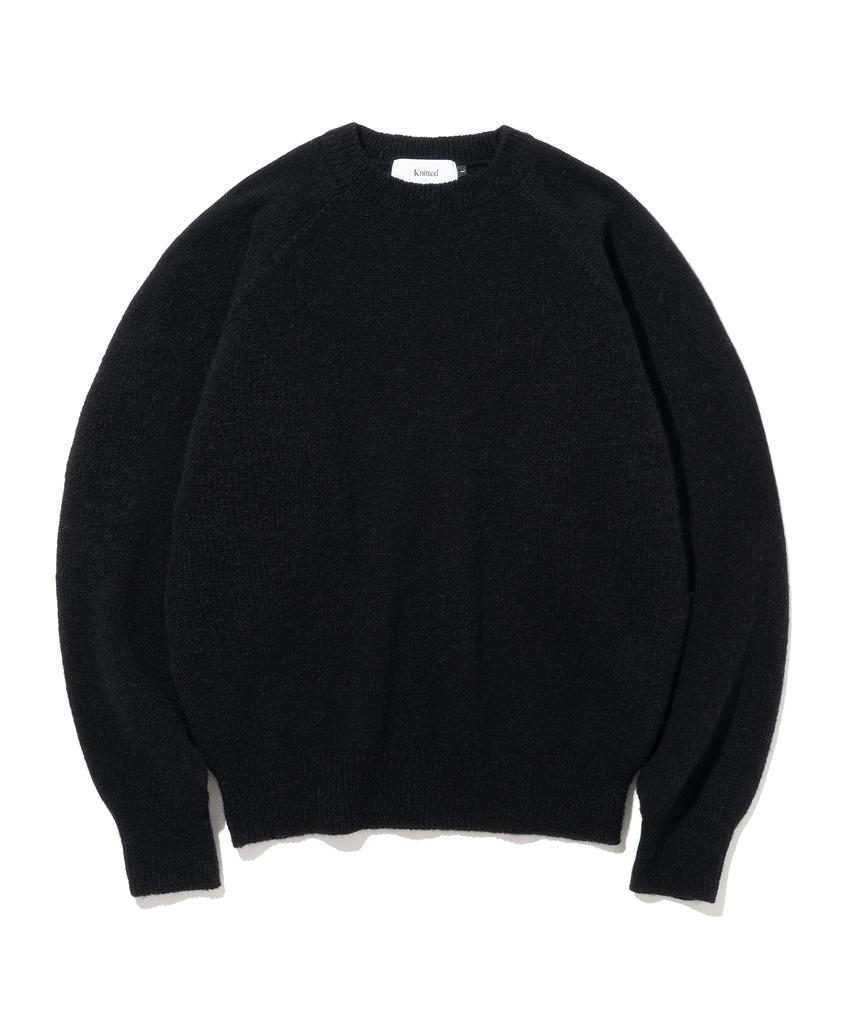 KNITTED Shaggy Dog 100% Wool Round Knit Black