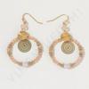 New crystal mixed color round brand hollow pendant earrings, fashionable women's temperament earrings and ear jewelry