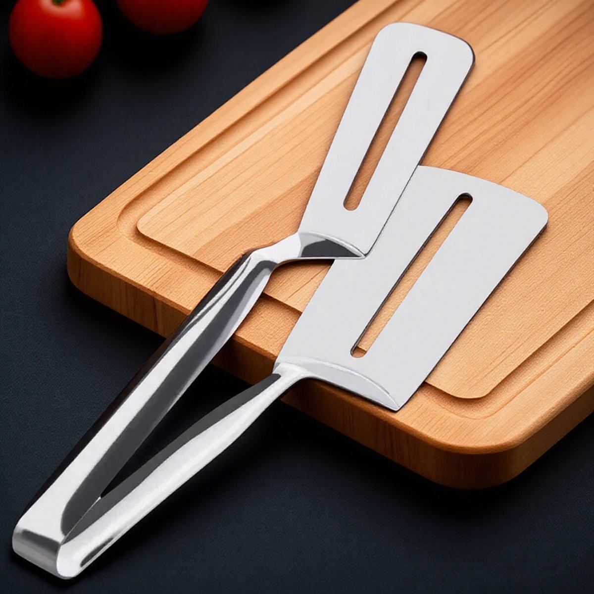 

Multifunctional Food Flip Spatula Family Pancake Fried Fish Pizza Steak Kitchen Cooking Tool Utensil серебряный