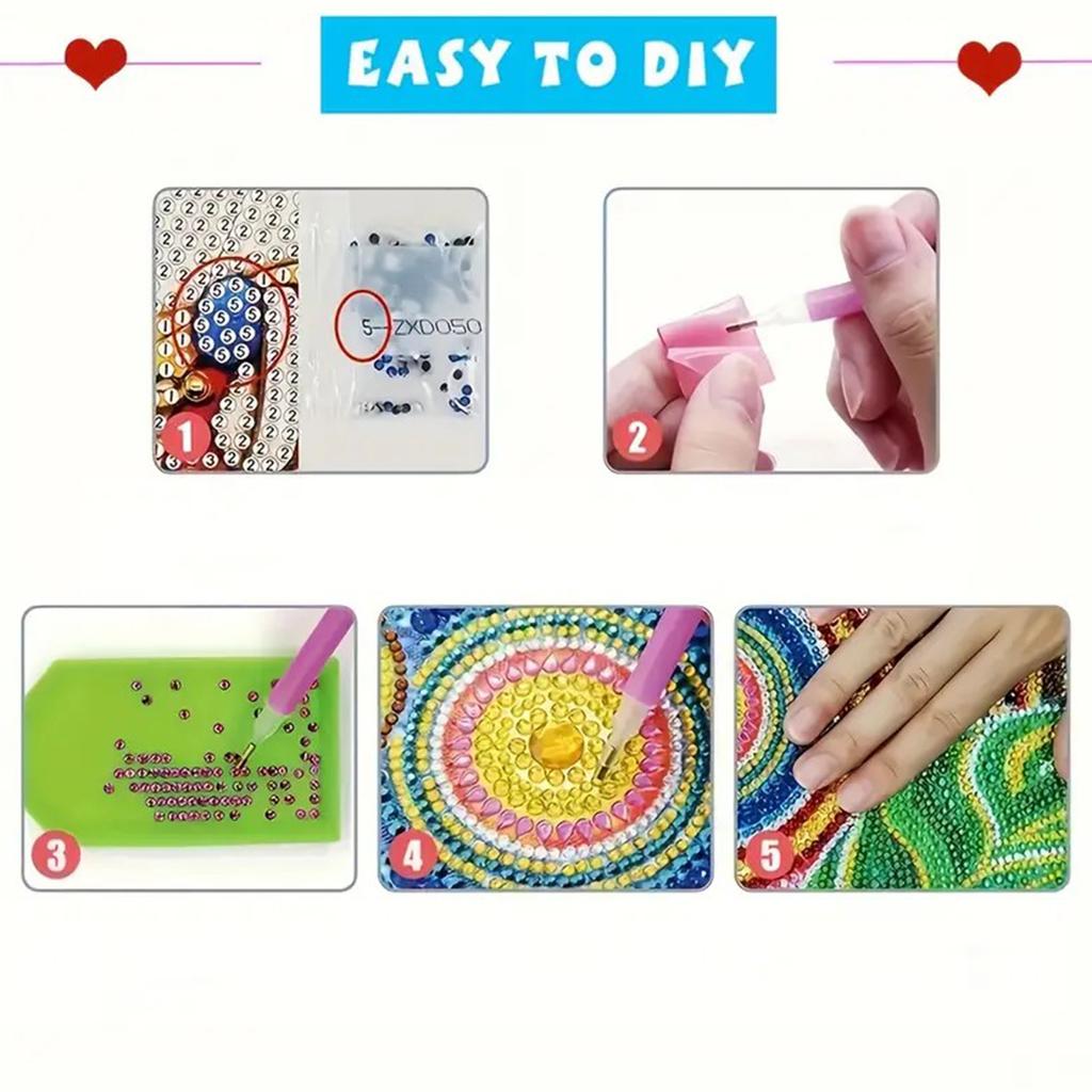 6pcs Xmas Pattern DIY Diamond Painting Greeting Card Set with Envelope Diamond Art Greeting Cards Congratulations Cards & Gifts