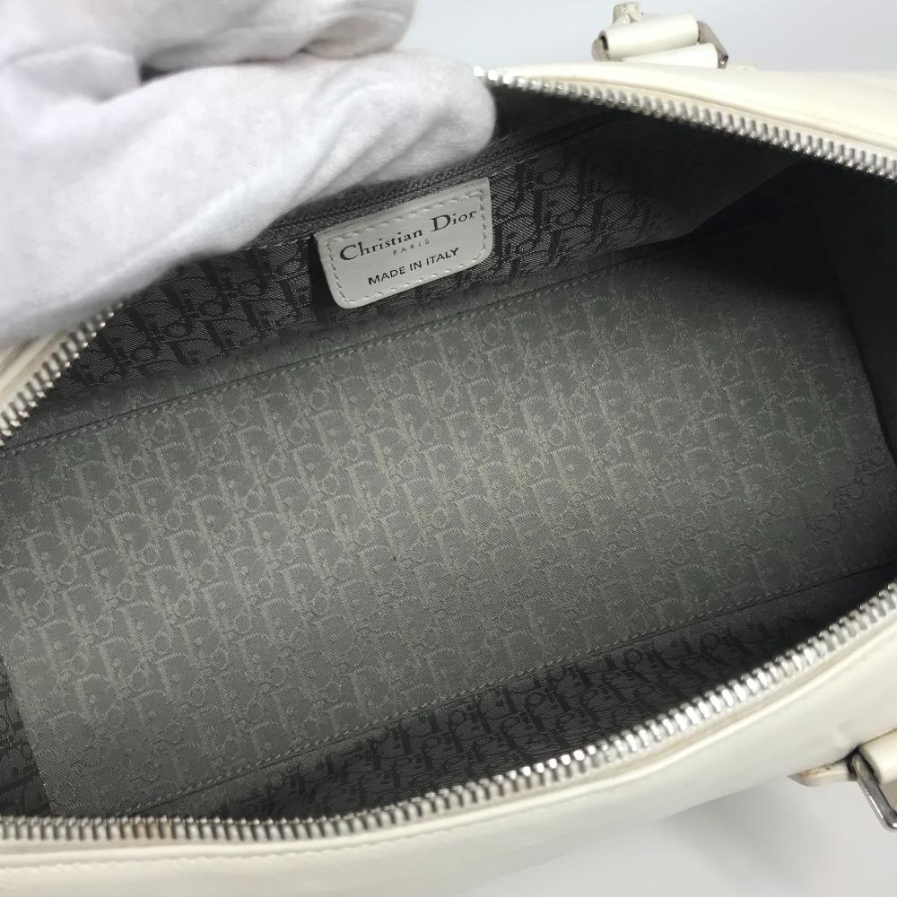 Dior D Logo Tasche Oberer Griff Breite Tasche D Schnalle Handtasche Leder Weiß