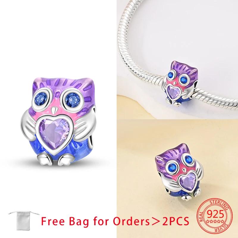 Exquisite Charms Copper Dog Owl Animals Hearts Beads Fit Bracelet Necklace Accessories Bead Jewelry Making Fine Jewelry Gift