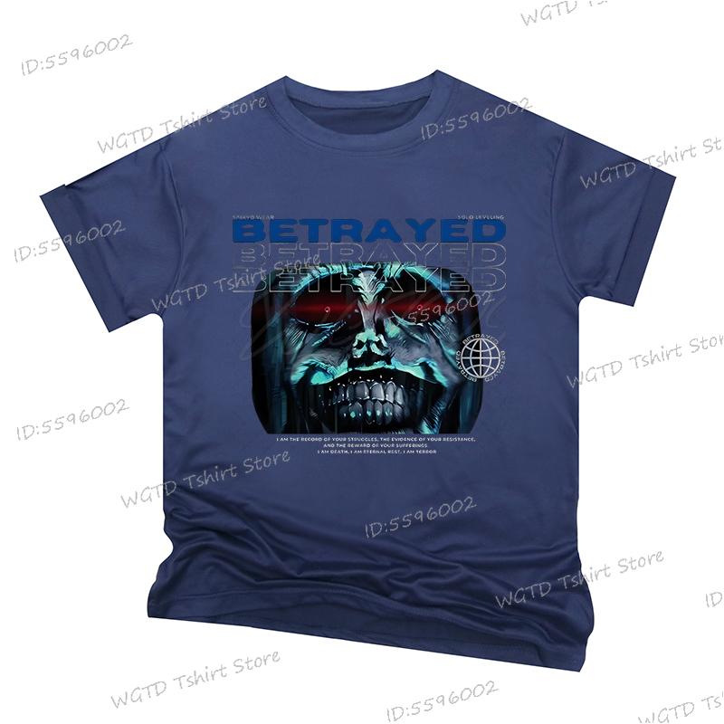Anime Pattern Solo Leveling Men T-shirts Statue of God Cartoon Short Sleeve Clothes Harajuku Sung Jin-Woo Tshirts Tops Unisex