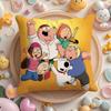 Pikpaka F-Family Funny Guy Cushion Cover Plush Fabric Soft Double-Sided Printed Sofa Warm Winter Home Gift Pillow Cover