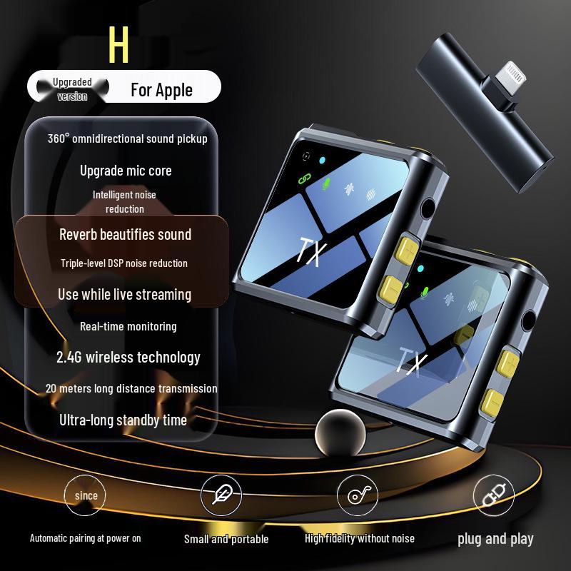 

R8 Wireless Lavalier Microphone: Three-in-One for Outdoor Streaming, Vlogging, and Noise-Reduced Sound Recording.