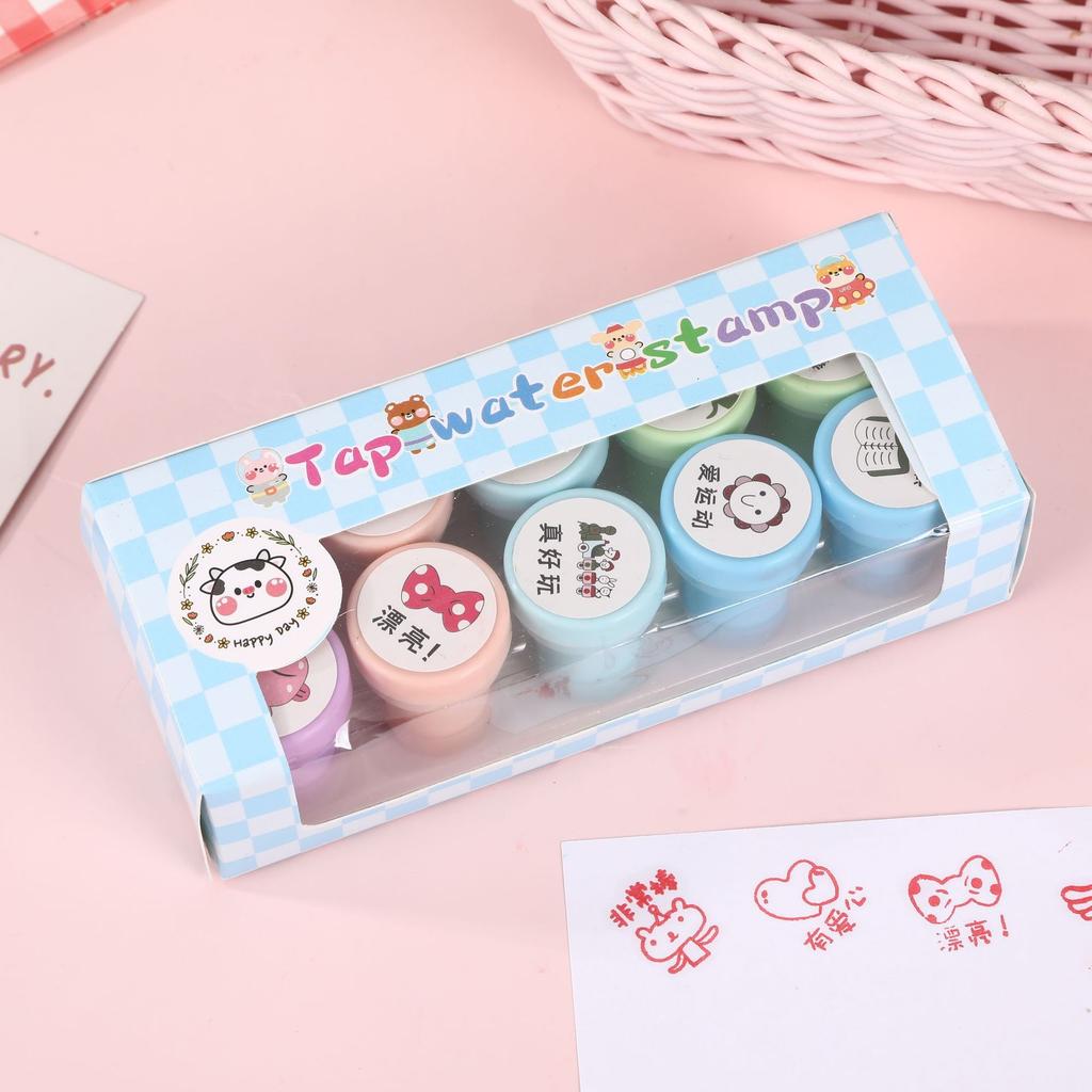 Children's Cartoons Encourage Comments Stamps Kindergarten Teachers Stamp Colored Tap Water Stamp Toys
