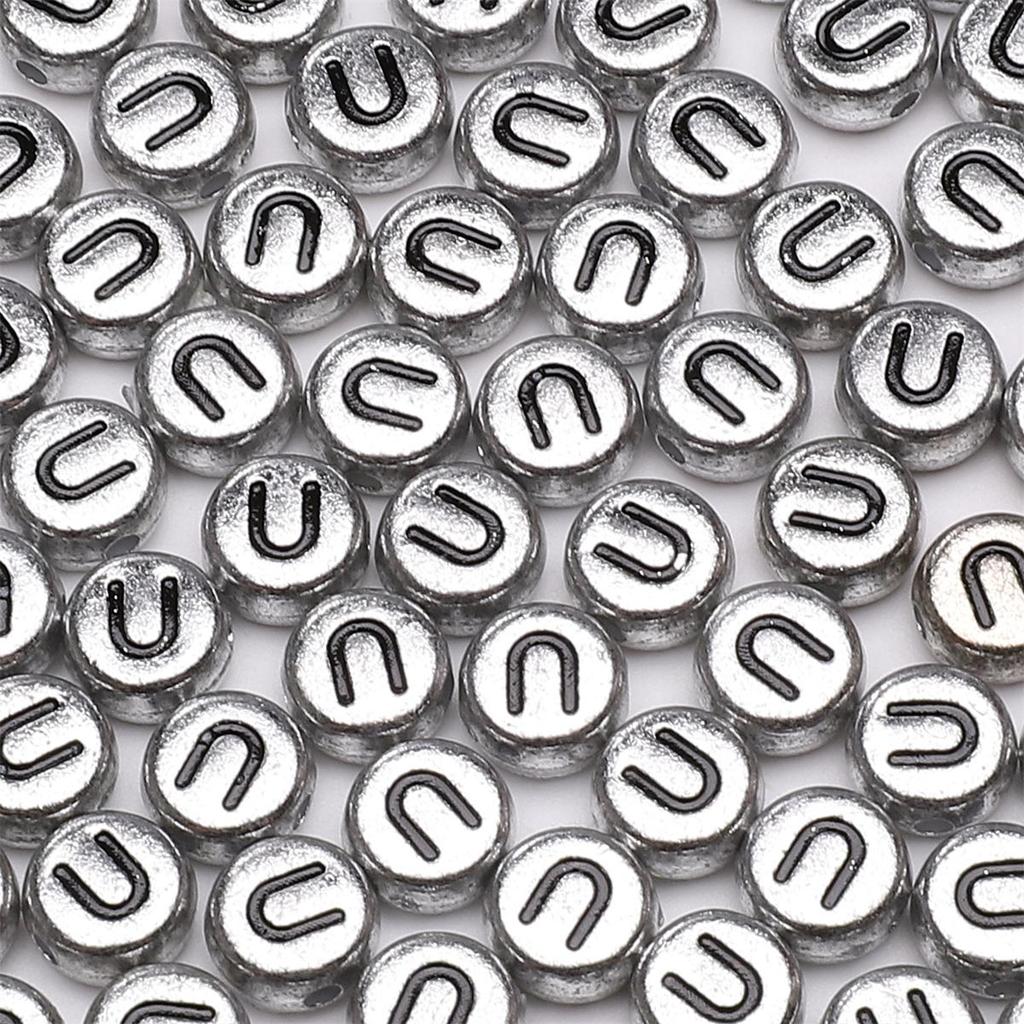 50Pcs Acrylic English Letter Beads For DIY Necklace Bracelet Earrings Jewelry Making Craft Accessories