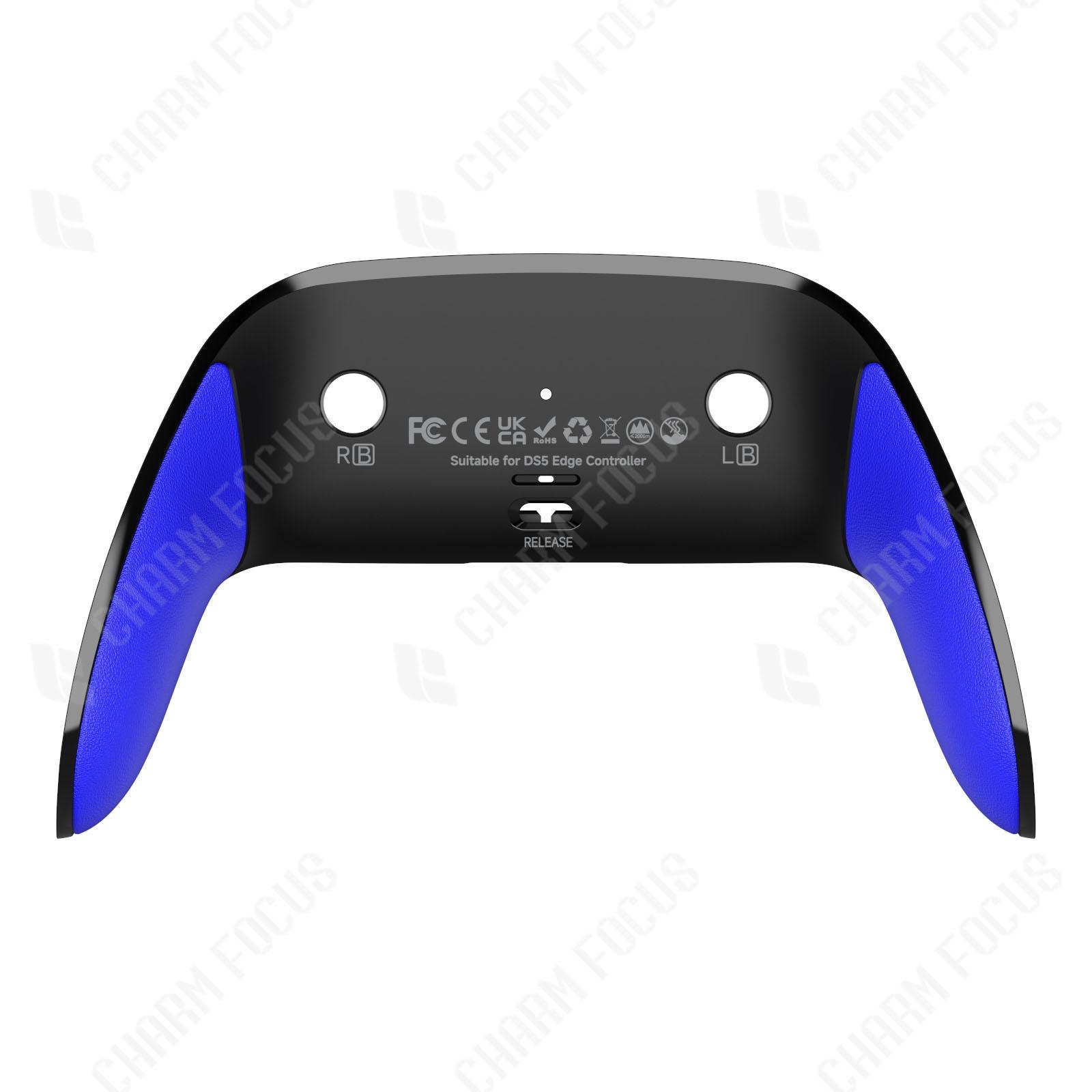 Coque décorative inférieure compatible avec le contrôleur PS5 Edge, Clip de remplacement DIY, Poignée en caoutchouc souple - Contrôleur non inclus bleu
