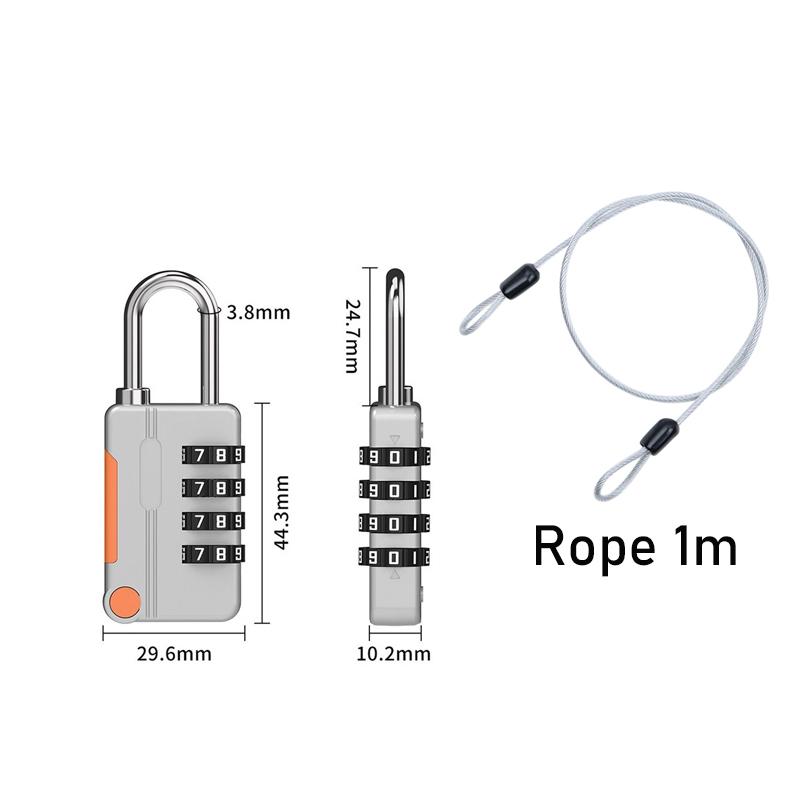 Multicolor 4 Digit Combination Padlock With Resettable Code And Sturdy Metal Shackle Perfect For Gym Locker Luggage Travel