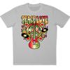 Peace Love Music Guitar Graphic T-Shirt Retro Hippie Festival Design Tee