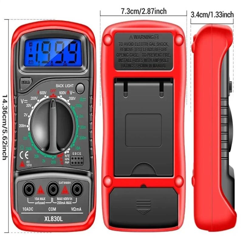 Multifunctional ANENG XL830L Digital Multimeter Smart Voltage AC/DC Resistance Ammeter HFE Triode Ohm NCV Diode Small Multimetro Tester Meter Tools
