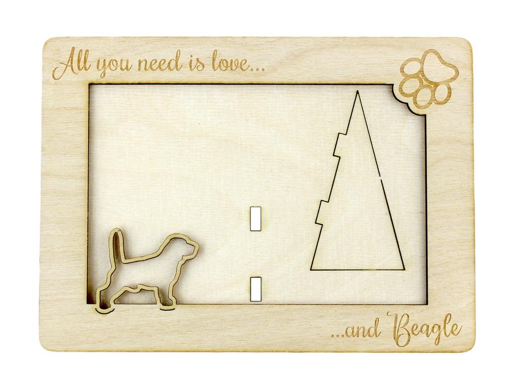 Beagle – Photo frame, engraved wooden frame | Art-Dog