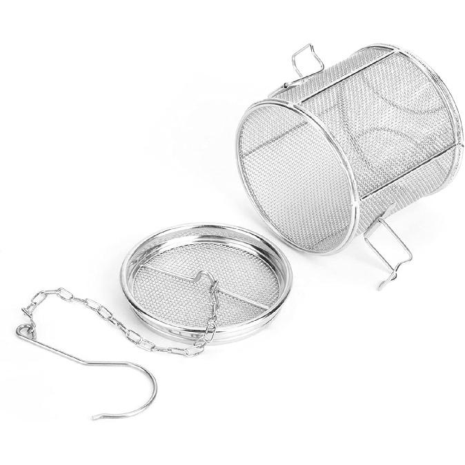 Seasoning Strainer Large Stainless Steel Tea Infuser, sieve fine mesh with Extended Chain Hook for Brew Loose Leaf Tea, Seasonings Cooking, Ice Cube