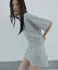 Lense Off-Shoulder Wrap Tie Tee Melange Gray