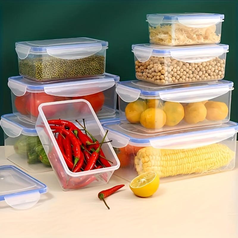 Four Sets of Multi-functional Transparent Food Storage Kits, Multi-size, Tightly Closed Lids To Keep Food Fresh and the Kitchen Clean and Orderly