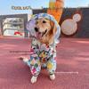 Large Breed Waterproof Reflective Dog Raincoat - Breathable 4-Legged Poncho.
