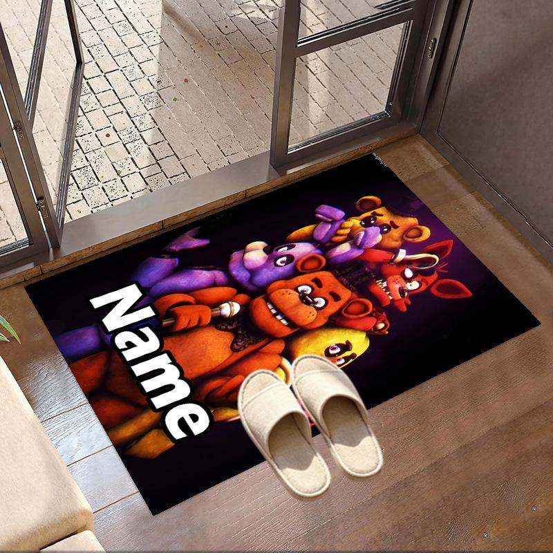 Custom Name Personalized Five Nights at Freddy's Print Carpet, Versatile Home Decor Rug, for Playroom, Apartment, Balcony, Entryway, Hallway Gift
