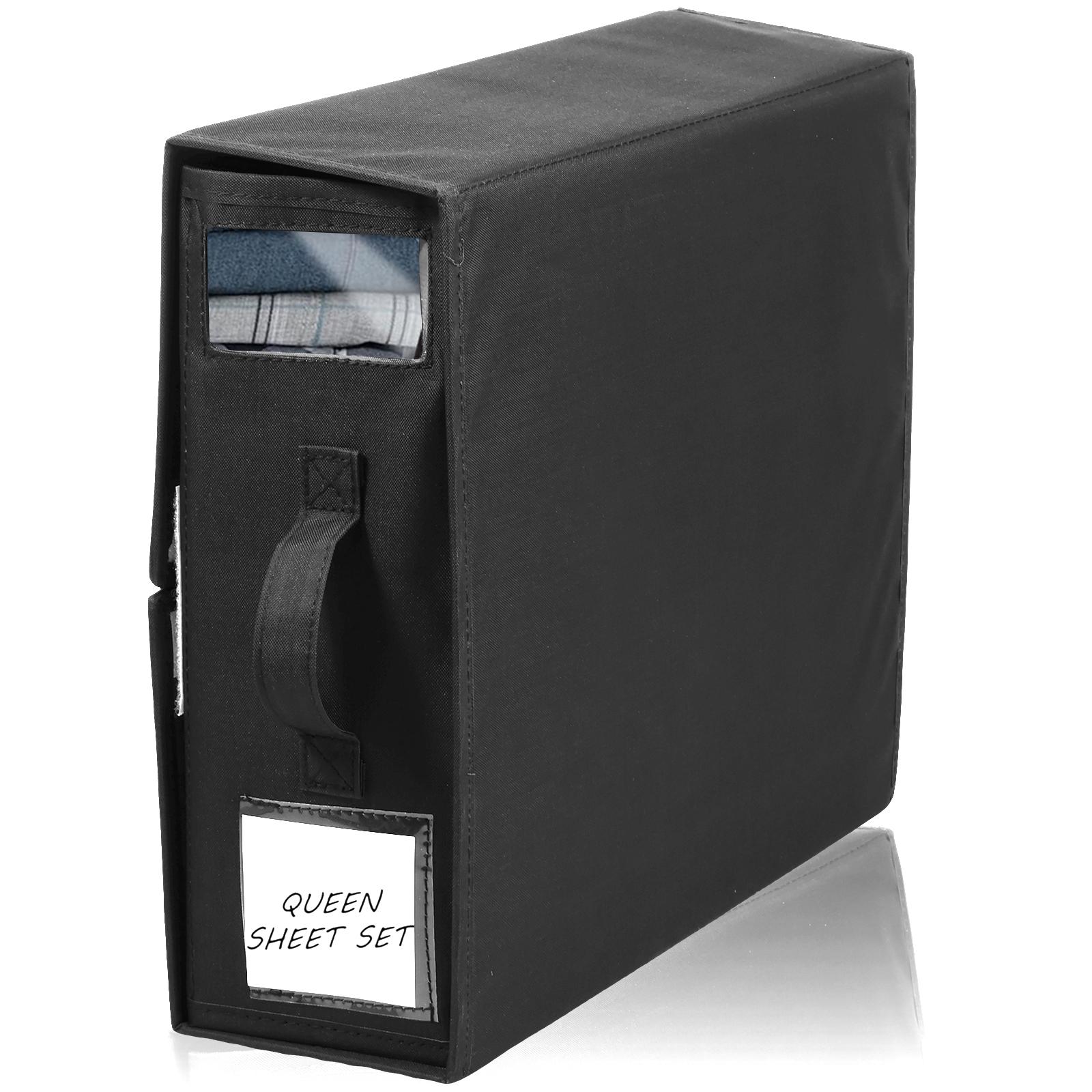 

1-2Pcs Sheet Set Storage Box Organizer Oxford Fabric with Clear Window&Handle Blanket Organizer Box Wardrobe Bed Clothes Storage About 38-32-12cm