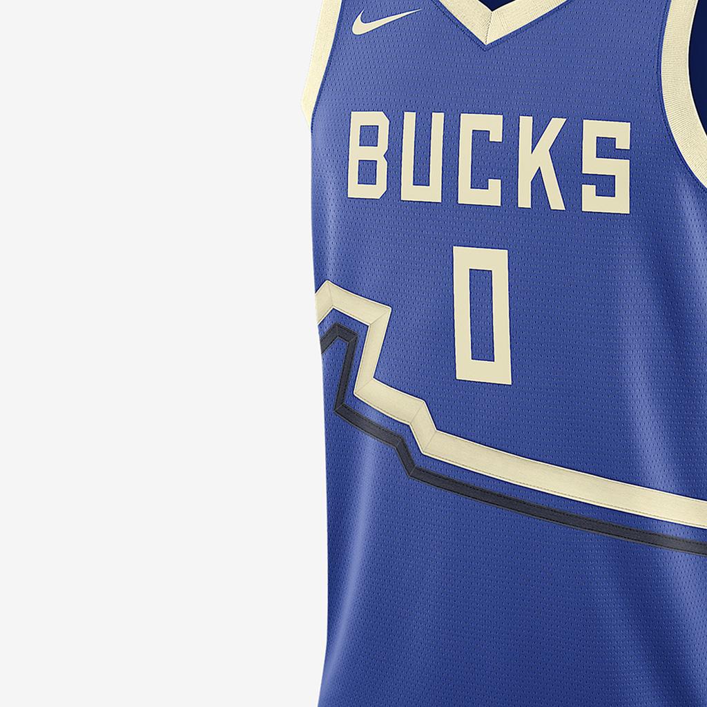 Nike X NBA Collaboration Milwaukee Bucks Dri-Fit Pullover V-Neck Sleeveless Basketball Jersey Lillard 24-25 Season City Edition FQ4349-483