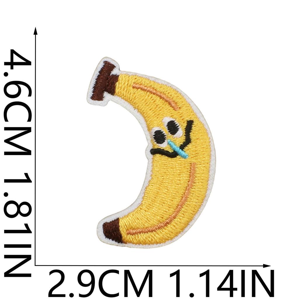 Orange Banana Embroidery Cloth Sticker Rose Patch Sticker Clothes Decoration Cute Cartoon Fruit Cloth Sticker Computer Embroidery Label