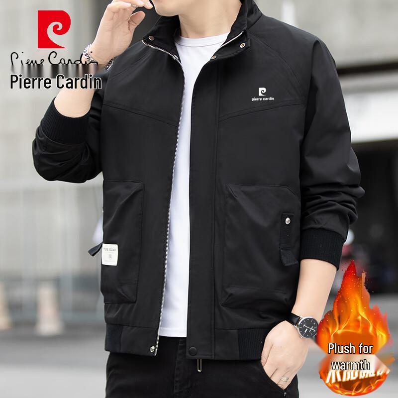Мужская флисовая куртка Pierre Cardin со стойкой 2XL чёрный