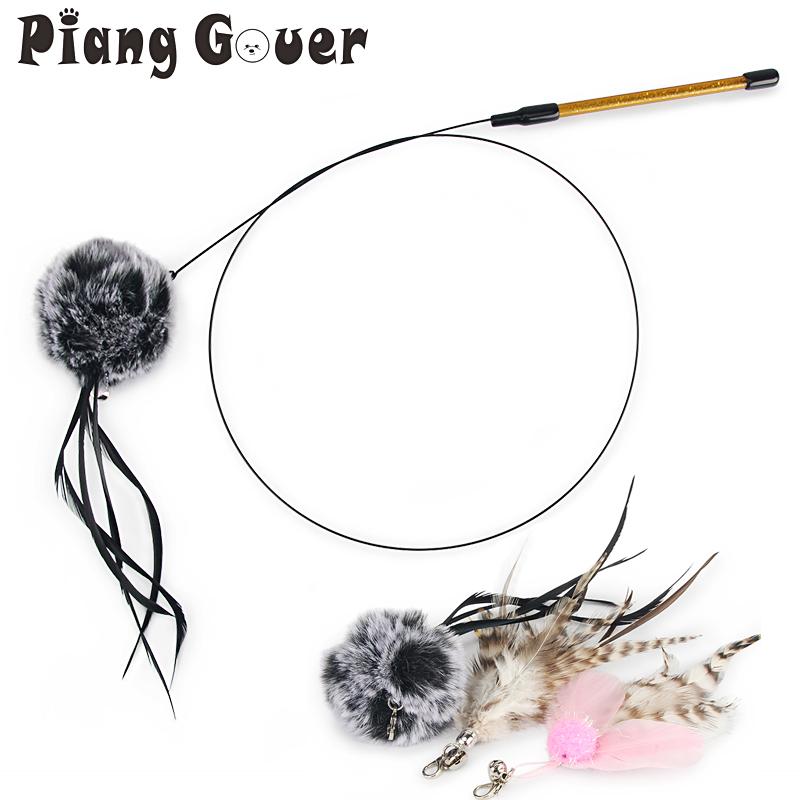 Steel Wire Feather Cat Toy Stick Replace Feather Accessories Cat Teaser Pet Toy