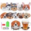 East Leaf Diamond Art Bead Art Coaster Kit, DIY Beginner's, with Holder (Dog, 10-Piece Set)