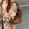 Retro Faux Suede Leopard Saddle Bag Trendy Shoulder Bag Fashion Underarm Bags Females Luxury Handbags and Purses