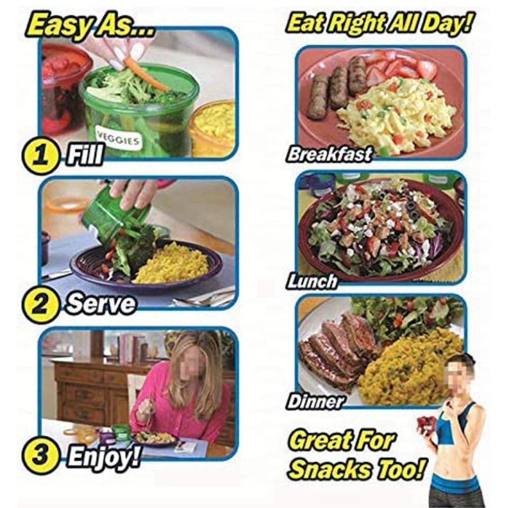Control Storage Organizer Eating Plan Lose Weight Portion Control Food Container Meal Measure Dish