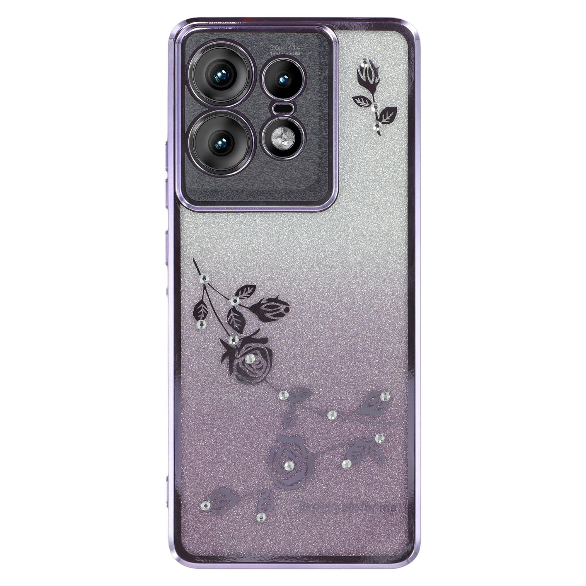 

Чехол KADEM для Motorola Edge 50 Pro 5G TPU чехол для телефона блестящий стразы Purple