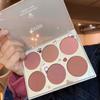 Six-Color Blush Palette, Matte, Natural, Low Saturation, Contouring, Multi-Use, Dry Rose Blush, Everyday Light Makeup