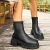 Martin Boots Women's Winter New Small Heightened Thick-soled Large-size British Style Fashion Velvet Warm Short Boots