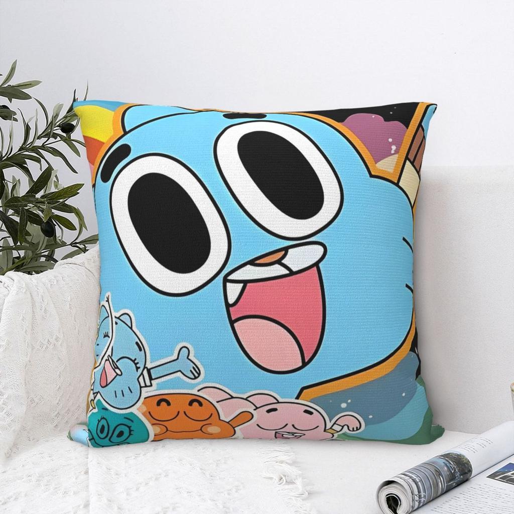 Cartoon Game Gumballs Square Pillowcases Seat Cushion Case Cute Decorative Pillowcase 45*45