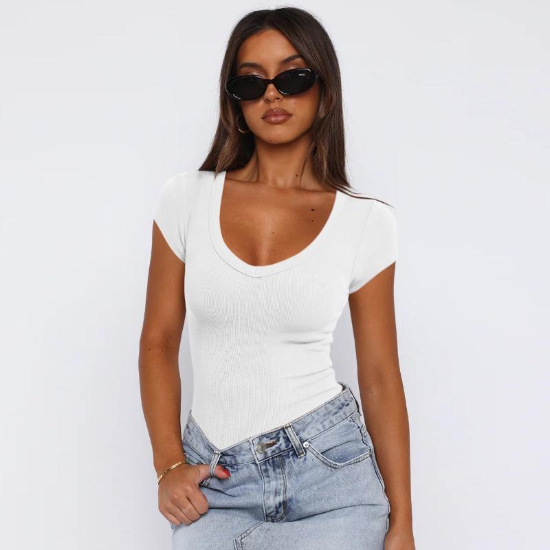 

Летняя женская футболка с резьбой, пуловер, однотонный модный топ с короткими рукавами для девочек Spice Girls XXL