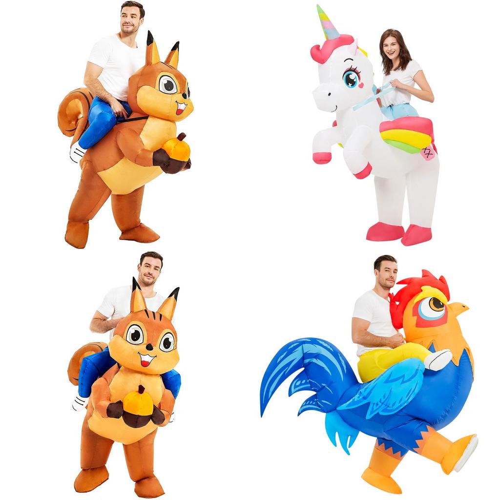 Cartoon Unicorn Squirrel Elk Chicken Costume With Sewing Craft For Childrens Party And Performance