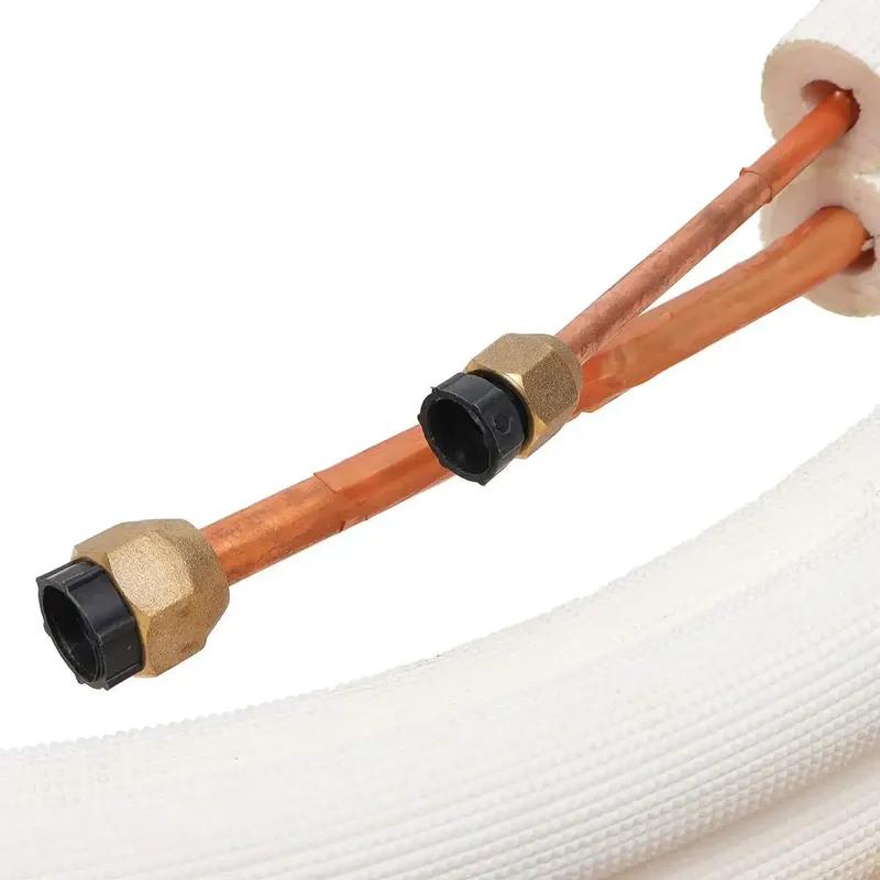 1/2/3/4/7m Insulated Copper Pipe 1/4'' 3/8'' Air Conditioner Pipes Fittings Pair Coil Tube Split Line Wire Set Air Conditioner