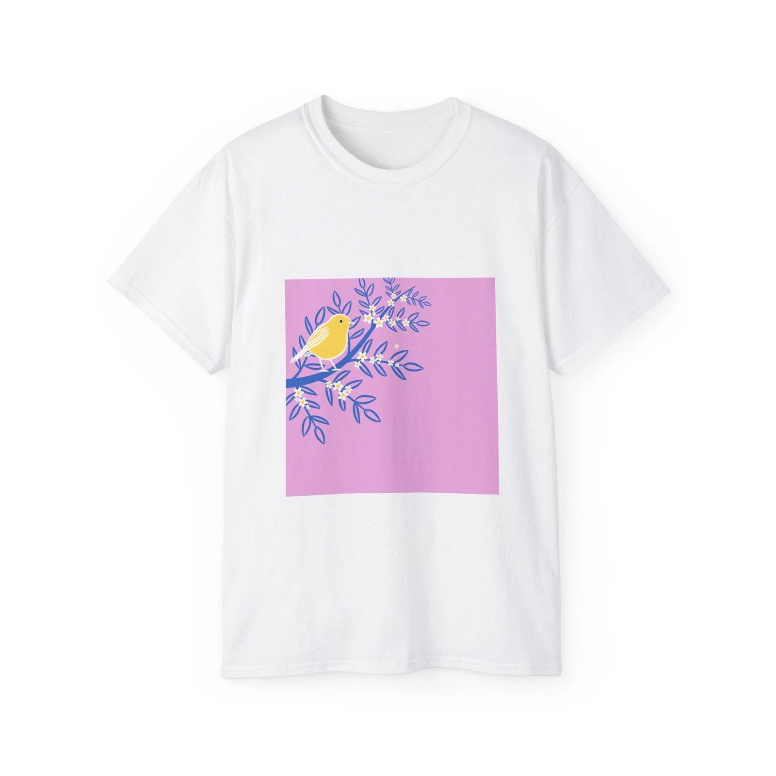 Floral Nature Bird Branch | Custom Graphic T-Shirt M
