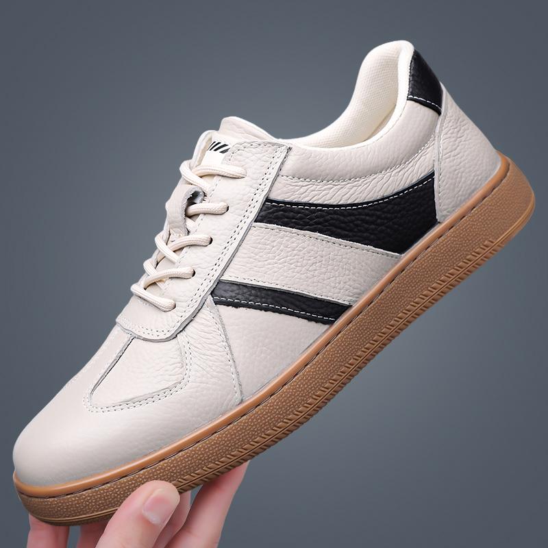 

Fashion Handmade High Quality Men Leather Casual Shoes Men Brand Comfortable Flats Men Trendy Sneaker Shoes Daily Commute Oxfords Shoes 38 білий