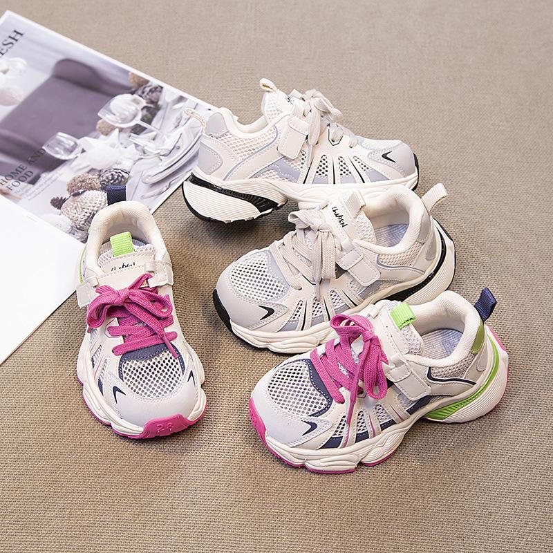 2025 Spring and Summer New Children's Dad Shoes, Light and Breathable Boys' Sports Shoes, Middle and Older Children's Fashion Running Shoes, Trendy