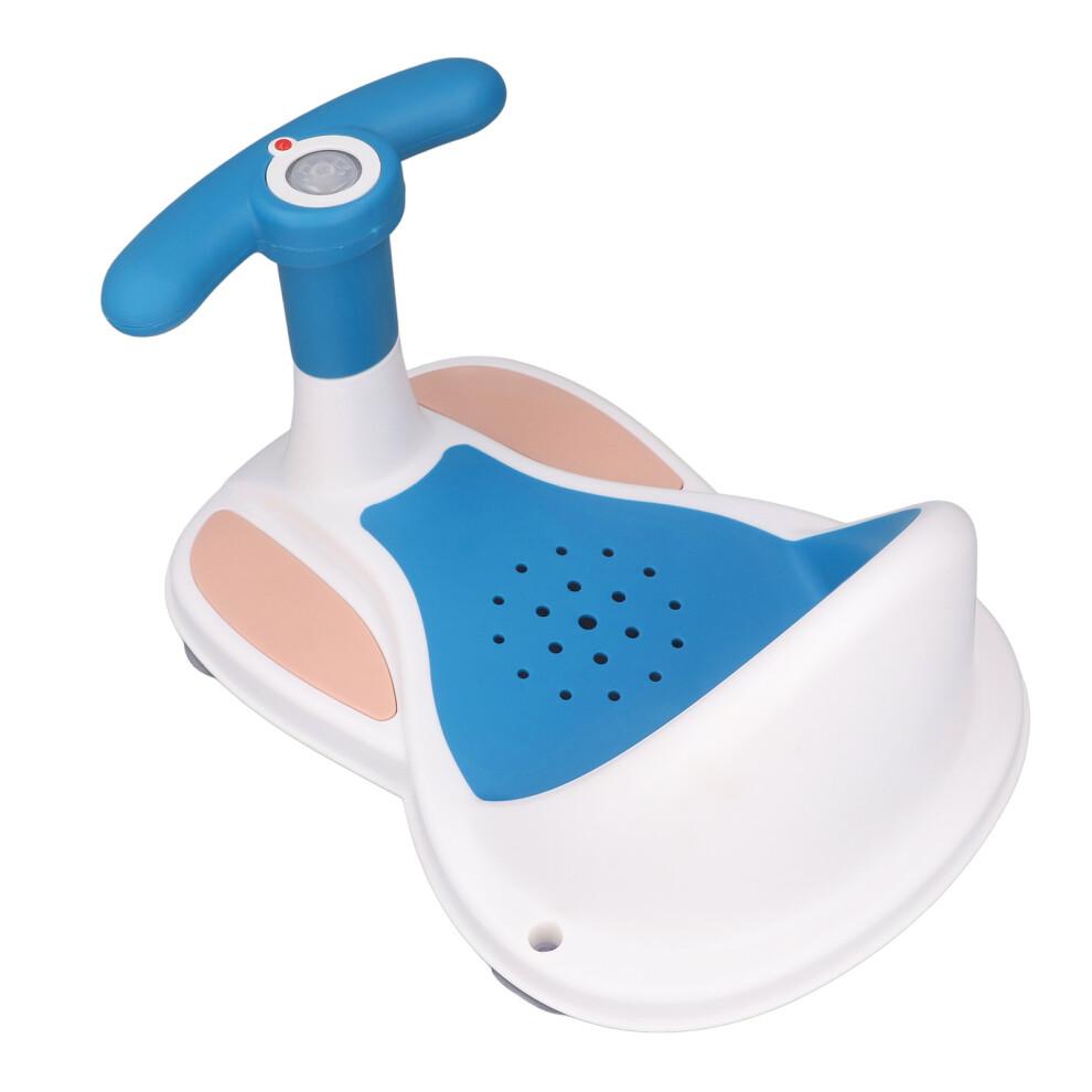 Baby-Badewannensitz Rutschfest, Mit Musik, Tragbar, Blau, 28x39,5x17cm
