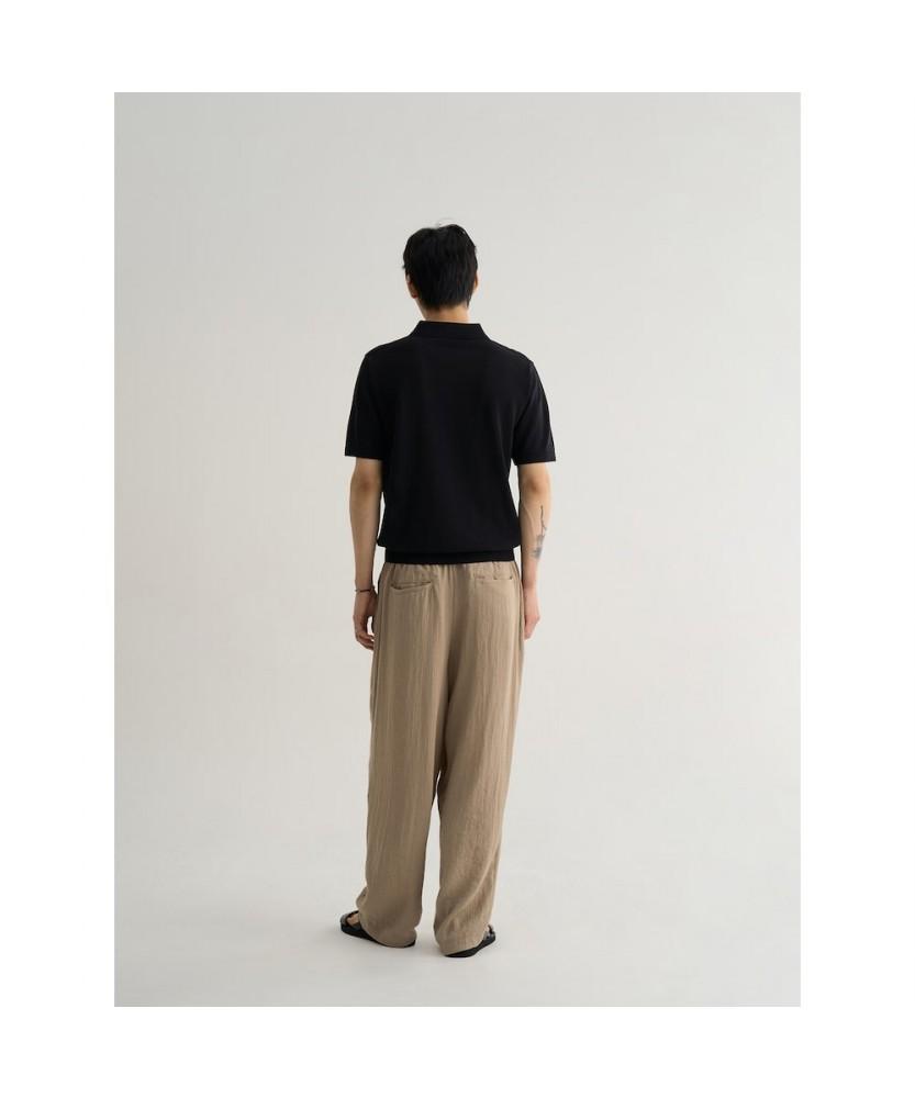 8SECONDS Cotton Blend Collar Neck Short Sleeve Knit Black