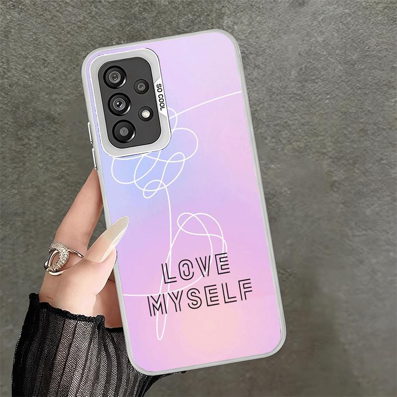 

Love Yourself Flower Heart Line Kpop Shockproof Phone Case for Samsung A17 A16 A15 A14 A37 A57 A36 A56 A26 A35 A55 A25 A34 A54 A Samsung A36