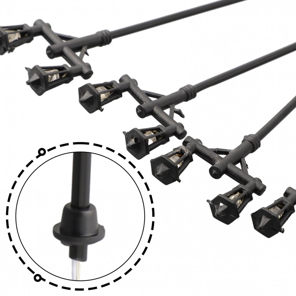 10pcs Model Railway Train Lamp Post Street Lights 1:100 Scale Lamps Accessories