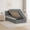 LED Storage Bed with Mattress Dark Grey 90 x 200 cm Fabric